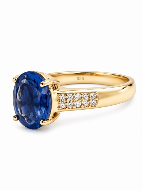 Macy's Jewelry - MACY’S • Blue Tanzanite Gold Band Crystal Accents Ring